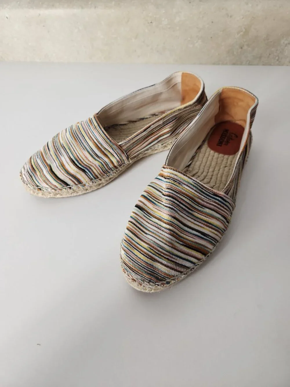 MISSONI Castaner Multicolor stripes espadrilles flats women's shoes 11 US  41 EU